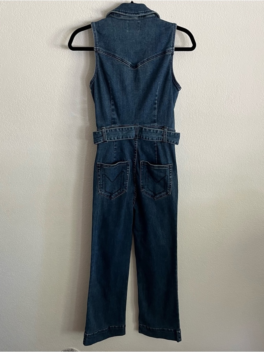 Show Me Your MuMu Blue Denim Cropped Jacksonville Jumpsuit - Picture 3 of 7